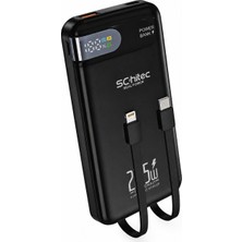 Schitec HG/PB-101 10000MAH 22.5W Hızlı Şarjlı Powerbank Dahili Type-C ve Lightning Kablolu Dijital Göstergeli