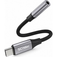 Schitec Type-C To 3.5mm Aux Dönüştürücü Adaptör Hifi Stereo Ses 10CM Siyah Hg/axt-02