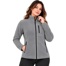 Genıus Store Kadın Polar Tam Fermuarlı Outdoor 3 Cepli Polar Ceket
