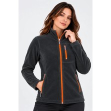 Genıus Store Kadın Polar Tam Fermuarlı Outdoor 3 Cepli Polar Ceket
