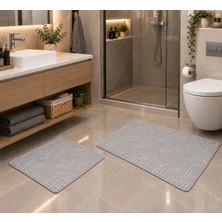 Talvora Home Premium Seri Özel Kaymaz Taban 2lı Banyo Paspas 50*60VE60*100