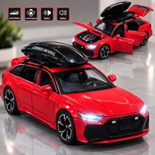 Fidan Oyuncak Chimei Model Audi Rs6 Avant Tavan Bagajlı Premium Diecast Model Araba - 18 cm Sesli Işıklı Çek Bırak Metal Oyuncak Araç