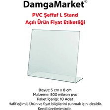 Damga Market 10 Adet Pvc Şeffaf Etiketlik 5x8 Cm, Pvc Raf Etiketlik, Kart Tutucu, Pvc Stand, Ürün Etiketlik