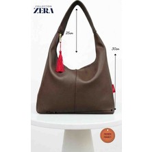 Zera Collection Şık ve Sağlam Ithal Deri Kadın El ve Omuz Çantası – Astarlı & Iç Cepli 40CM