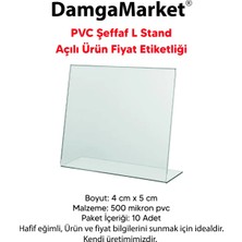 Damga Market 10 Adet Pvc Şeffaf Etiketlik 4x5 Cm, Pvc Raf Etiketlik, Kart Tutucu, Pvc Stand, Ürün Etiketlik