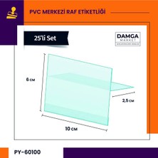 Damga Market Pvc Yapışkanlı Merkezi Raf Etiketlik 6 cm x 10 cm - 25'li Paket - PY-60100