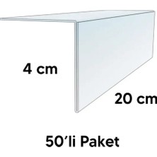 Damga Market Pvc Yapışkanlı Açılı Raf Etiketlik 4cm x 20 cm - 50'li Paket - PL-40200
