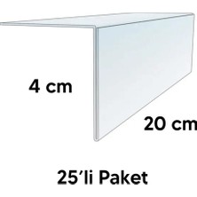 Damga Market Pvc Yapışkanlı Açılı Raf Etiketlik 4cm x 20 cm - 25'li Paket - PL-40200