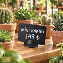 Damga Market Siyah Orbit Standlı Kara Tahta Yaz-Sil Pvc Etiket 5 x 7,5 cm 10 Adet
