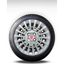 FRWY Fiat 4 Adet Jant Kapağı 15" Inç Gri - Siyah Fiorino Linea Punto Doblo ( Peugeot Bipper ) FW072
