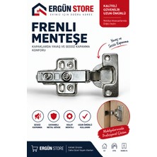 Ergün Store Frenli Menteşe Pistonlu Yavaş Kapanan Dolap Kapak Menteşesi Düz 1 Adet