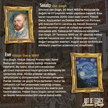 Art Of Legacy Van Gogh Yıldızlı Gece (1889) Kırlent Kılıfı
