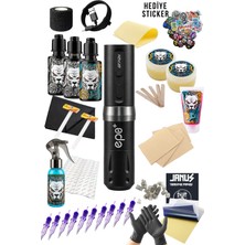 Valor Ava Gt-Pen Ep-8  4.2 Stroke Siyah Kablosuz Dövme Makinesi Seti - LED Ekran Dövme Makinesi Seti