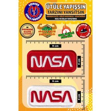 Ütü ile Yapışan Arma Yama, Nasa Logo (2 Adet) Ütüyle Yapışan Nakış Dokuma Aplike Patch