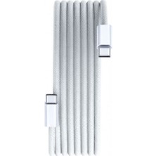 Schitec 70W 3metre Type-C To Type-C Örgülü Hızlı Data ve Şarj Kablosu Beyaz TC35