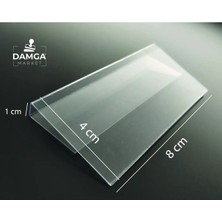 Damga Market Pvc 10 Adet 4x8 cm Rafönü Askılı Etiketlik,tel Sepete, Cam Rafa Asılabilir Kanallı Etiketlik
