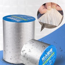 Munico 4 Metre x 10 cm Su Geçirmez Bant Butil Kauçuk Alüminyum Folyo Çatı Borusu Karavan Onarımı