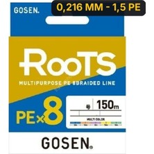 Gosen X8 Roots Pe 8 Örgü Spin Ip Misina 150MT Multi Color