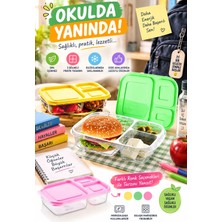 Munico 2 Adet 3 Bölmeli Porsiyon Kontrollü Yemek Beslenme Kutusu Yemek Saklama Kutusu Okul Ofis Beslenme