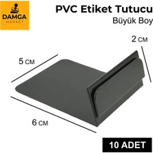 Damga Market Pvc Etiket Tutucu, Siyah Masaüstü Etiketlik Standı, Plastik Etiket Tutucu, Kart Tutucu,10 Adet