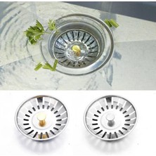 Munico 2 Adet Paslanmaz Çelik Havuz Küvet Saç Toplayıcı Stoper Banyo Lavabo Süzgeci Atık Lavabo Filtre