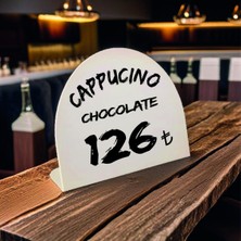 Damga Market Pvc Beyaz Mini Yarım Daire Tasarımlı Ayaklı 6,5CMX8CM Pastane,fırın,cafe,tatlıcı Ürün Etiketi