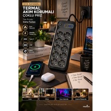 Munico 8'li Akım Korumalı Priz 2500W Type-C USB Şarj Çıkışlı Bilgisayar Tv Ofis Çoklayıcı