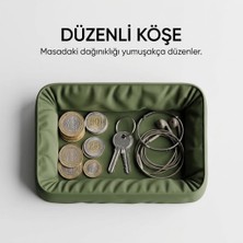 SPIRA3D Deri Görünümlü Dekoratif Masa Üstü Organizer - Komidin Üstü Anahtarlık