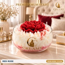 Creamy Candle Red Rose