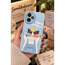 Sanalik Aksesuar Honor 400 Uyumlu Şanslı Pati Renkli Kedi Desenli Kamera Korumalı Telefon Kılıfı