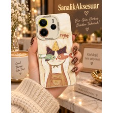 Sanalik Aksesuar Xiaomi Redmi Note 14 Uyumlu Şanslı Pati Renkli Kedi Desenli Kamera Korumalı Telefon Kılıfı