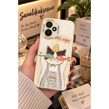 Sanalik Aksesuar Honor 400 Uyumlu Şanslı Pati Renkli Kedi Desenli Kamera Korumalı Telefon Kılıfı
