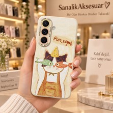 Sanalik Aksesuar Samsung S26 Uyumlu Şanslı Pati Renkli Kedi Desenli Kamera Korumalı Telefon Kılıfı
