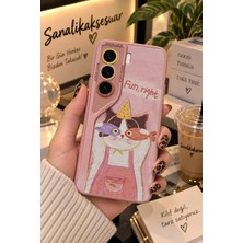 Sanalik Aksesuar Tecno Camon 40 Pro Uyumlu Şanslı Pati Renkli Kedi Desenli Kamera Korumalı Telefon Kılıfı