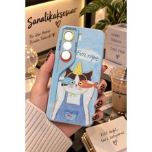Sanalik Aksesuar Tecno Camon 40 Uyumlu Şanslı Pati Renkli Kedi Desenli Kamera Korumalı Telefon Kılıfı