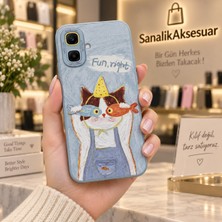 Sanalik Aksesuar Infinix Smart 10 Uyumlu Şanslı Pati Renkli Kedi Desenli Kamera Korumalı Telefon Kılıfı