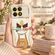 Sanalik Aksesuar Xiaomi Poco X6 Pro Uyumlu Şanslı Pati Renkli Kedi Desenli Kamera Korumalı Telefon Kılıfı
