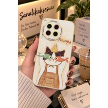 Sanalik Aksesuar Tecno Camon 30 Uyumlu Şanslı Pati Renkli Kedi Desenli Kamera Korumalı Telefon Kılıfı