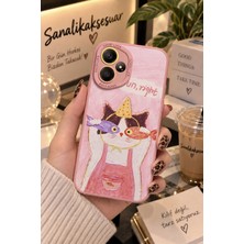 Sanalik Aksesuar Honor 400 Uyumlu Şanslı Pati Renkli Kedi Desenli Kamera Korumalı Telefon Kılıfı