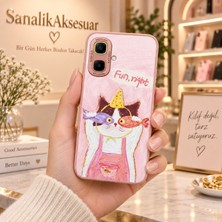 Sanalik Aksesuar Infinix Smart 10 Uyumlu Şanslı Pati Renkli Kedi Desenli Kamera Korumalı Telefon Kılıfı