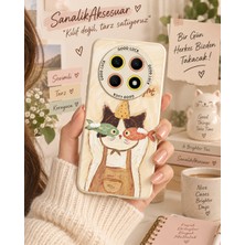 Sanalik Aksesuar Honor Magic 7 Lite Uyumlu Şanslı Pati Renkli Kedi Desenli Kamera Korumalı Telefon Kılıfı