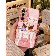 Sanalik Aksesuar Infinix Hot 60I Uyumlu Şanslı Pati Renkli Kedi Desenli Kamera Korumalı Telefon Kılıfı