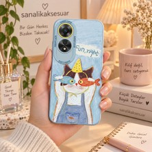 Sanalik Aksesuar Oppo A60 Uyumlu Şanslı Pati Renkli Kedi Desenli Kamera Korumalı Telefon Kılıfı