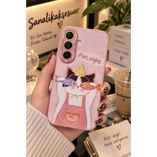 Sanalik Aksesuar Samsung A56 Uyumlu Şanslı Pati Renkli Kedi Desenli Kamera Korumalı Telefon Kılıfı