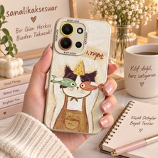 Sanalik Aksesuar Xiaomi Redmi 15C Uyumlu Şanslı Pati Renkli Kedi Desenli Kamera Korumalı Telefon Kılıfı