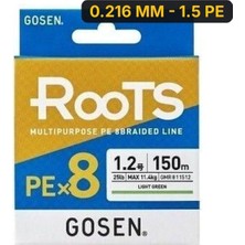 Gosen X8 Roots Pe 8 Örgü Spin Ip Misina 150MT A.yeşil