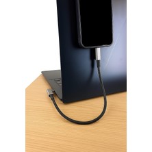 Store 40GBPS 240W 4.0 Thunderbolt L Shape Type-C To Type-C Şarj, Data ve 8k 60Hz Data Transfer Kablosu Tip C 30 cm - PD240W