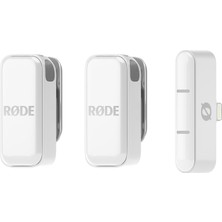 Store Wireless Micro - Akıllı Telefon ve Bilgisayar Uyumlu Kompakt Kablosuz Mikrofon Seti, Şarj Kutulu, Iki Verici, Bir Alıcı, Lighting, Beyaz