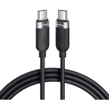 Store Usb-C To Usb-C Silikon Hızlı Şarj ve Veri Kablosu, 60W Pd 480 Mbps, Yumuşak ve Dolaşmaya Dirençli, Telefon Tablet Laptop Uyumlu, 1 Metre, Siyah