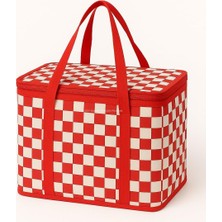 Store 25 Lt Termos Çanta, 33X22X22 cm Piknik ve Kamp Soğutucu Çanta, Suya Dayanıklı Iç Kaplama, Geniş Hacimli Taşınabilir Soğuk Tutucu, Fermuarlı Kapaklı, Izolasyonlu Beslenme Çantası